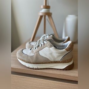 Madewell Kickoff Trainer Sneakers in Leather & Spot Dot Calf Hair